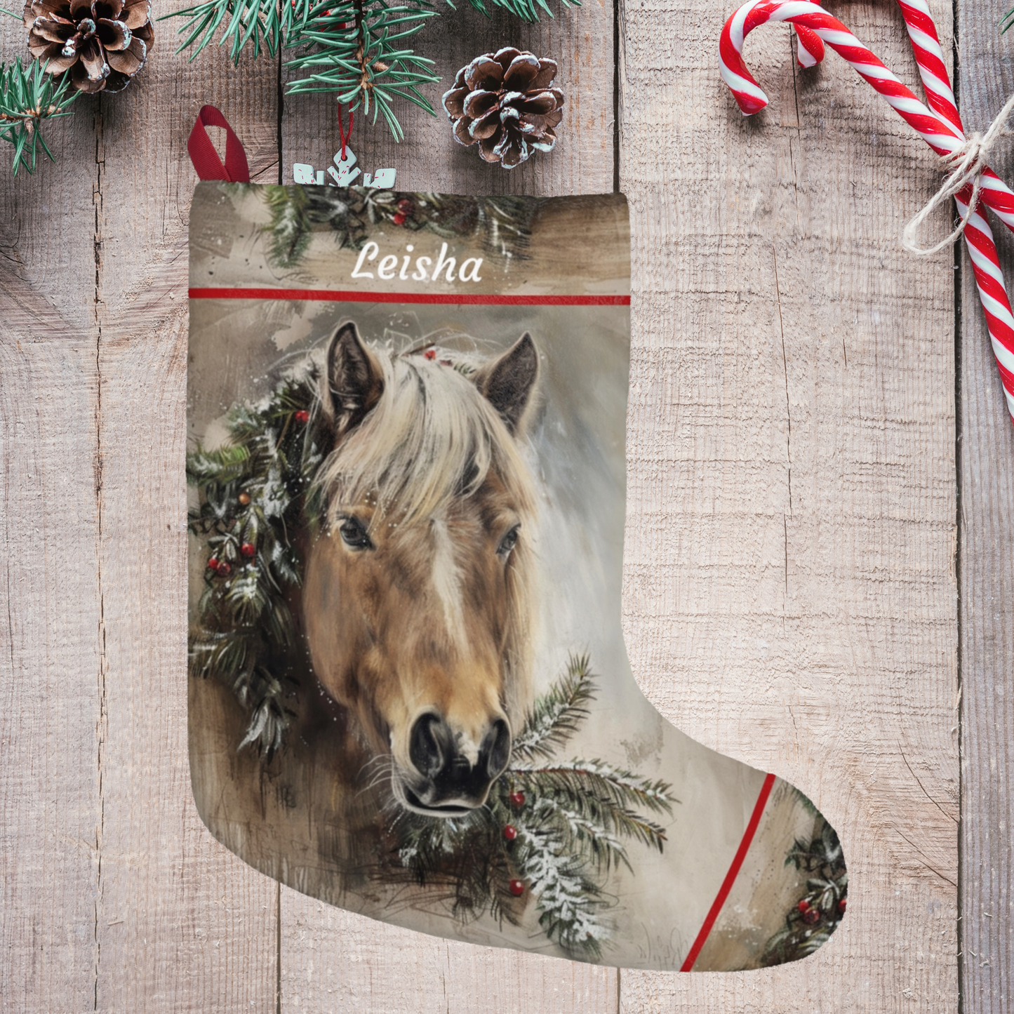 Shetland Pony Christmas Stocking,  Holiday Deco Gift
