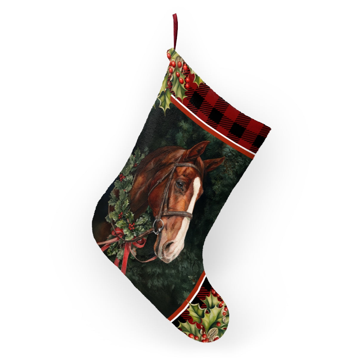 Chestnut Horse Christmas Stocking, Equestrian Gift