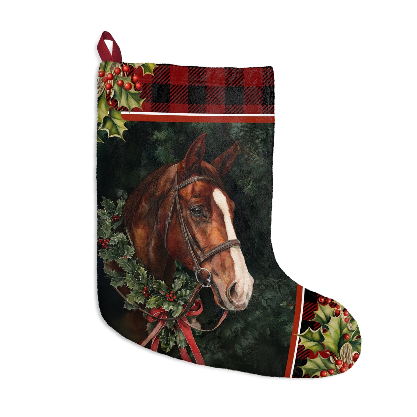 Chestnut Horse Christmas Stocking, Equestrian Gift