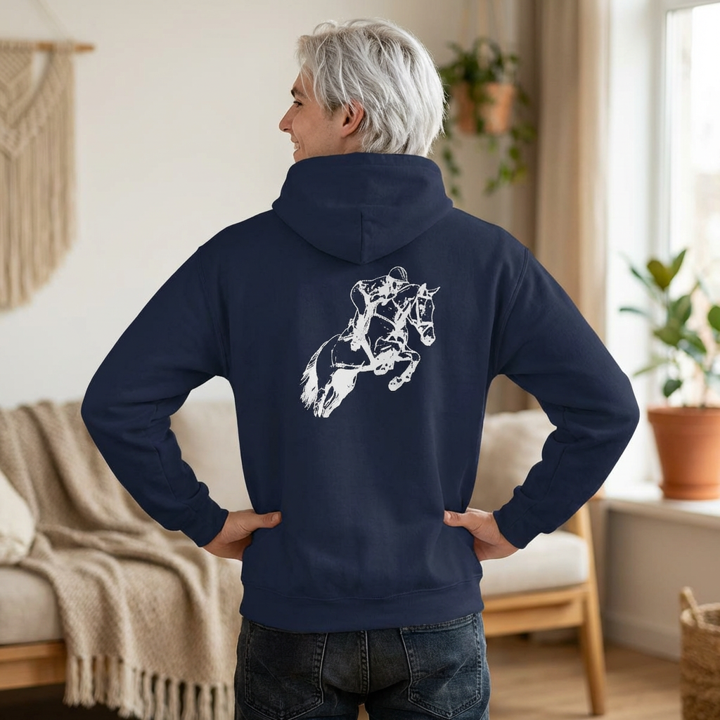 Hunter Jumper Show Horse Full Zip Hoodie Jacket Equestrian