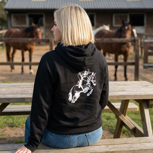 Hunter Jumper Show Horse Full Zip Hoodie Jacket Equestrian