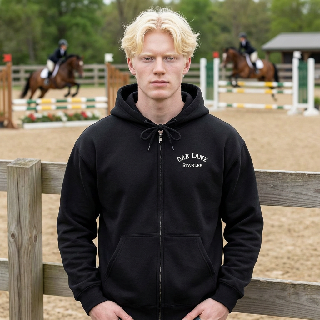 Hunter Jumper Show Horse Full Zip Hoodie Jacket Equestrian