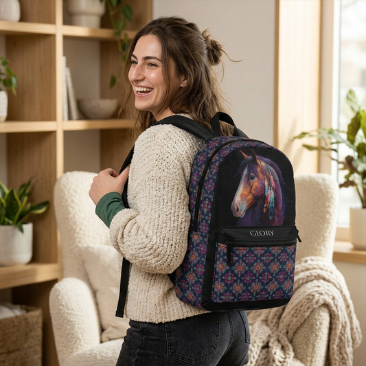 Colorful Spirit Horse Backpack – Personalized Horse Lover Bag