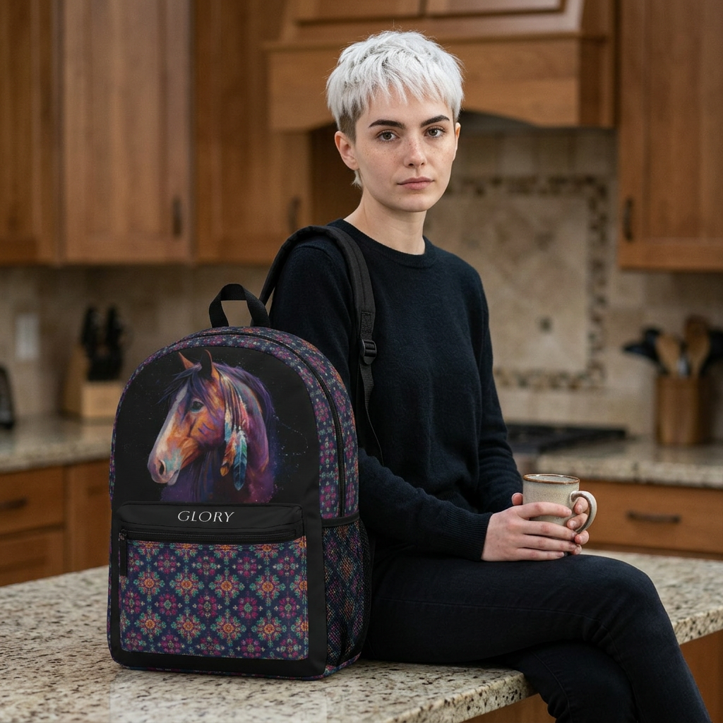 Colorful Spirit Horse Backpack – Personalized Horse Lover Bag