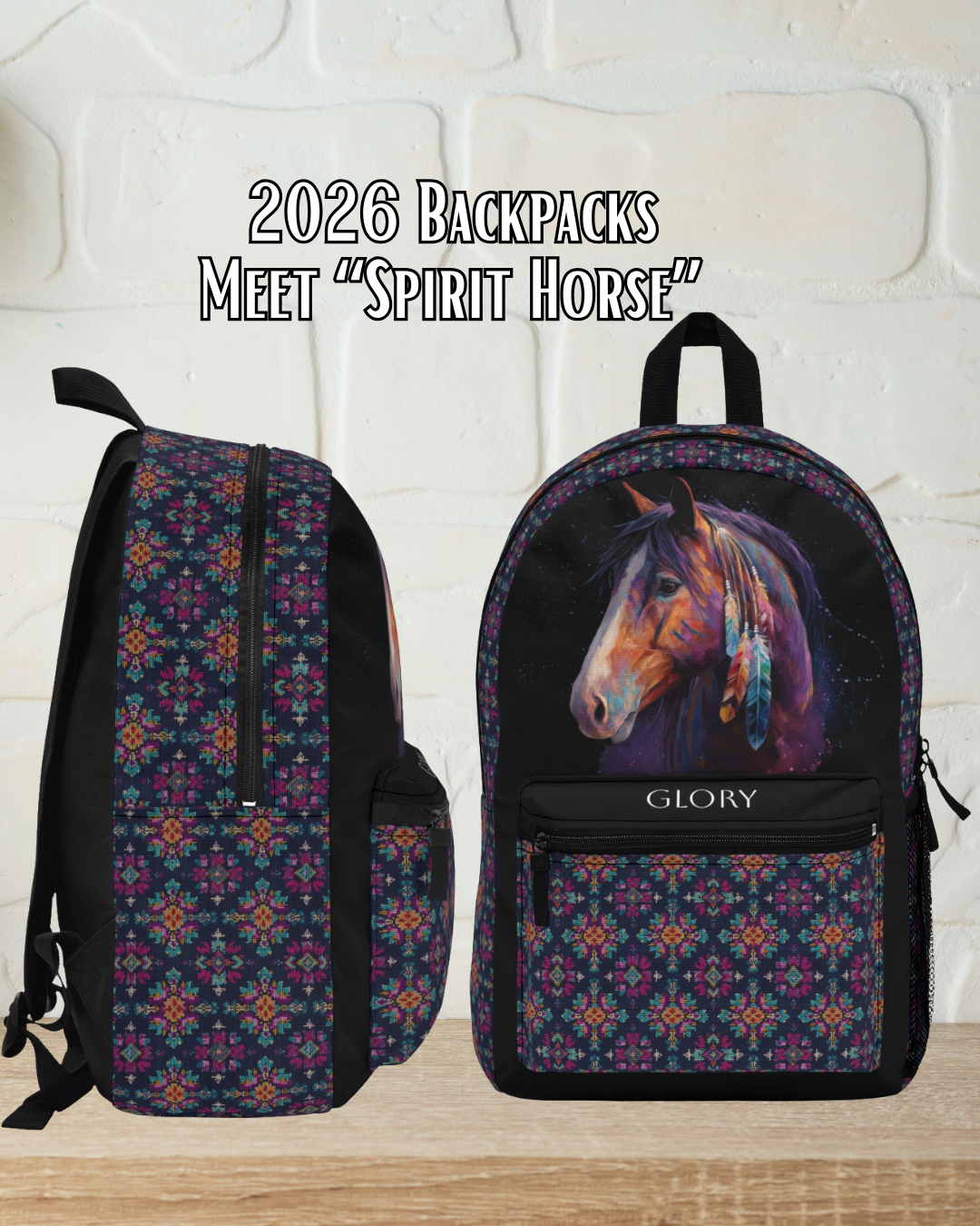 Colorful Spirit Horse Backpack – Personalized Horse Lover Bag