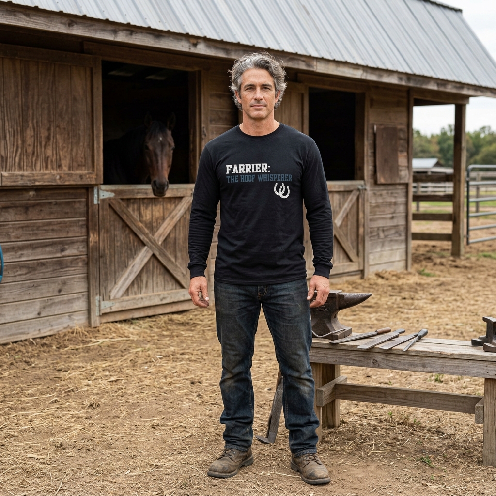 Farrier Long  Sleeve T-shirt, The Hoof Whisperer