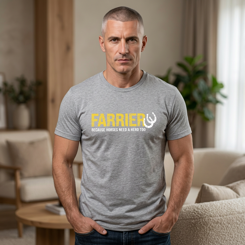 Farrier T-shirt, Farrier Horse Hero Tee, Horseshoer Work Shirt Tee