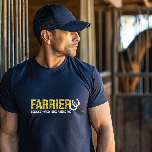 Farrier T-shirt, Farrier Horse Hero Tee, Horseshoer Work Shirt Tee