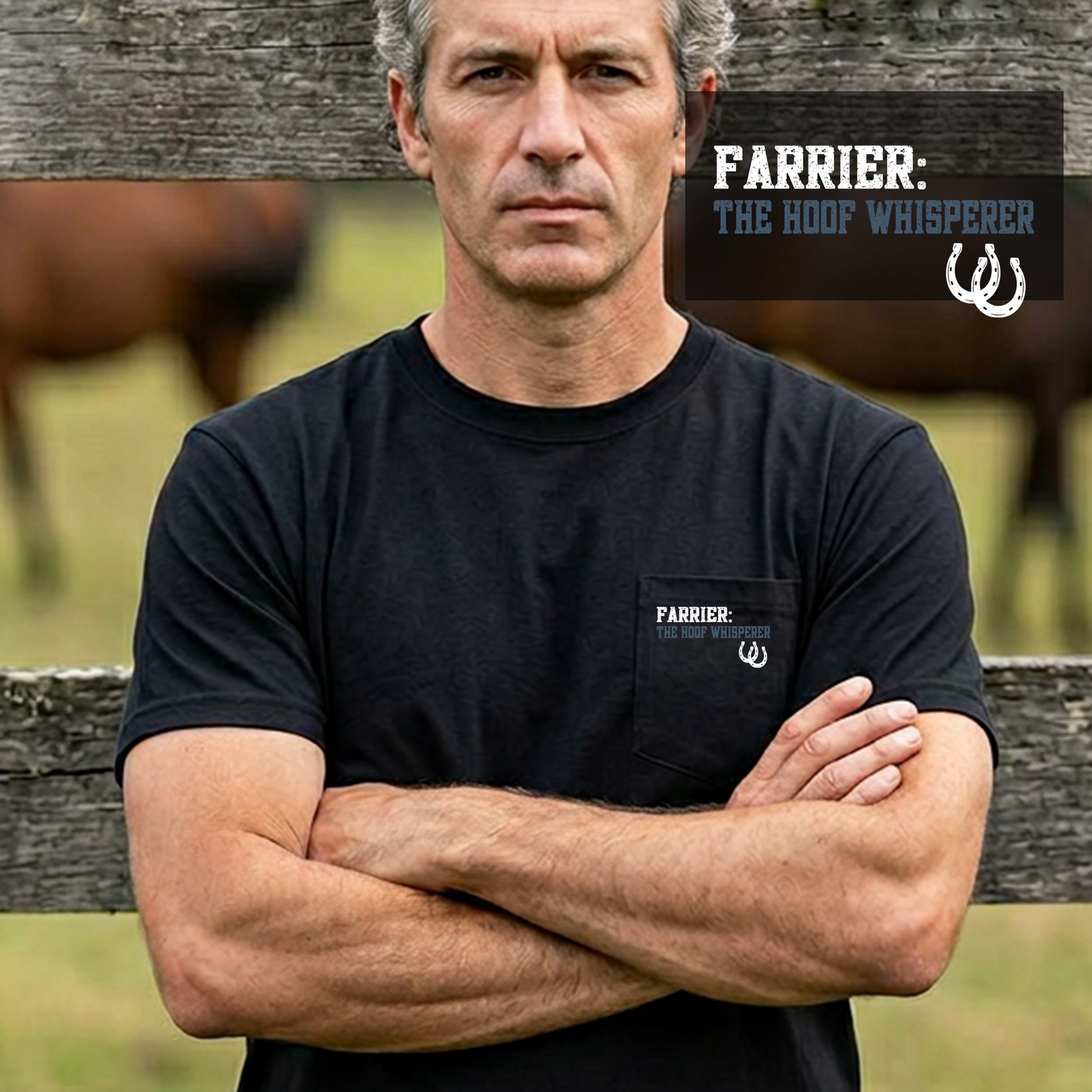 Farrier Pocket T-Shirt — Professional Hoof Master, Short sleeve