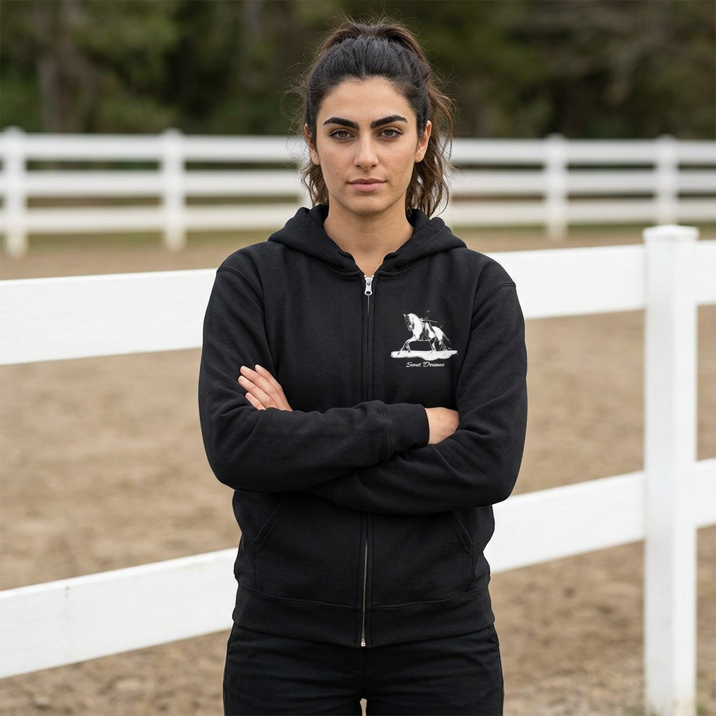 Dressage Horse Full Zip Hoodie – Wearable Art for Horse Lovers