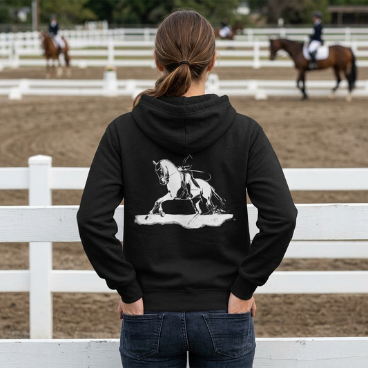 Dressage Horse Full Zip Hoodie – Wearable Art for Horse Lovers