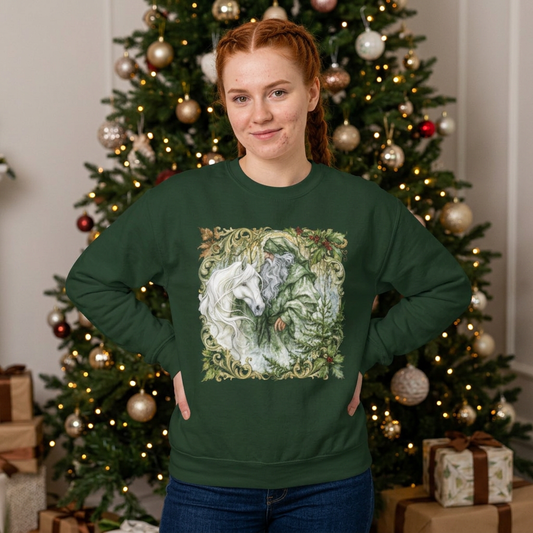 A Christmas Visit Horse Christmas Sweatshirt – Father Christmas