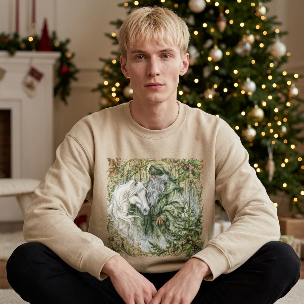 A Christmas Visit Horse Christmas Sweatshirt – Father Christmas