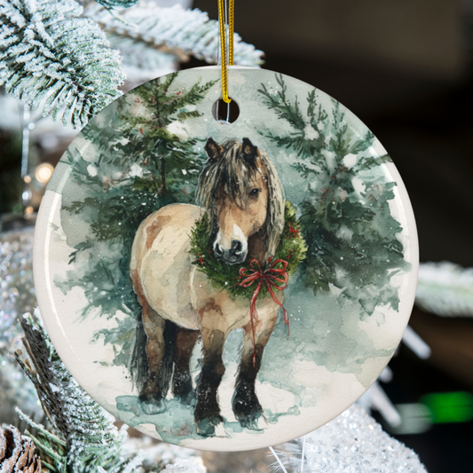 Personalized Fjord Horse Christmas Ornament
