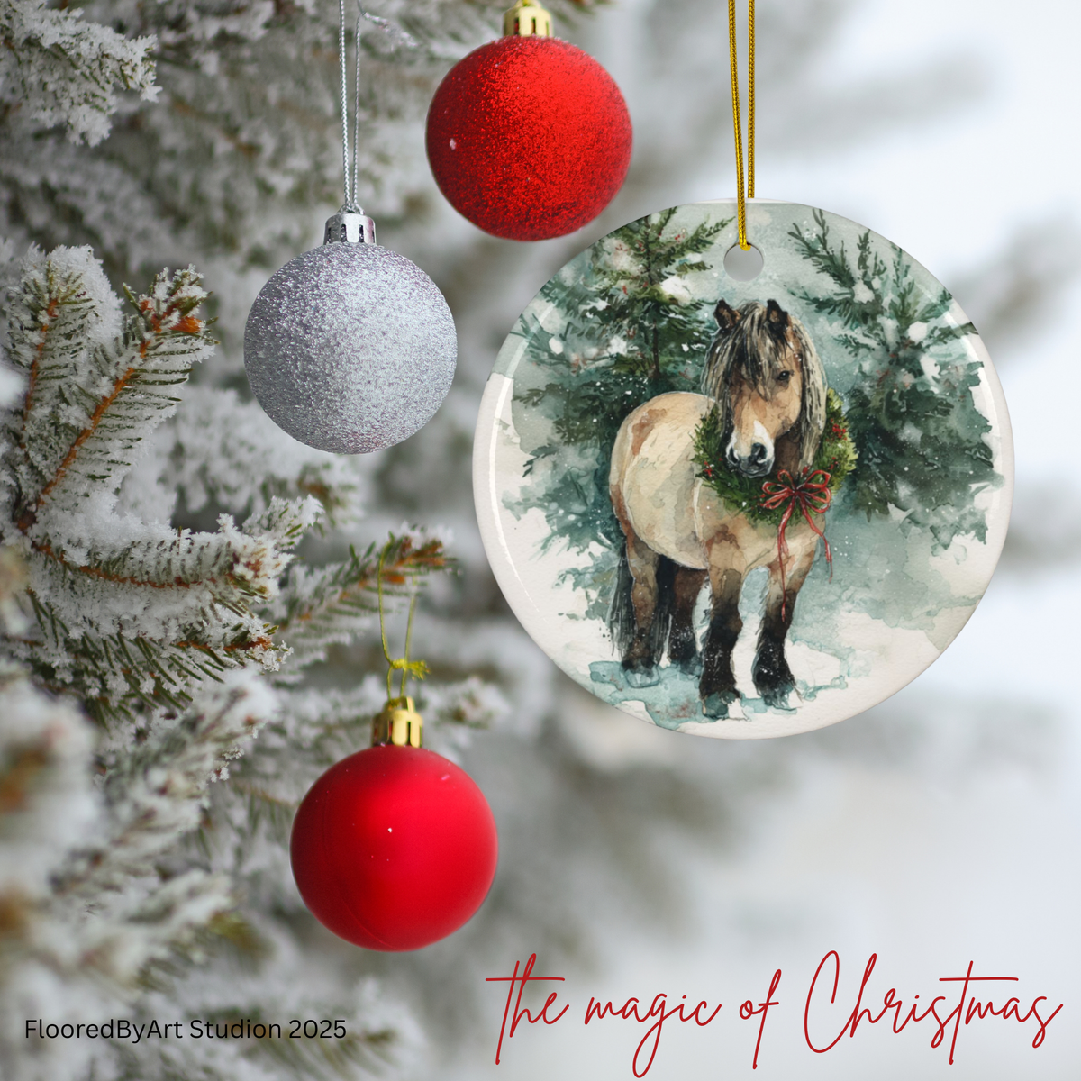 Personalized Fjord Horse Christmas Ornament