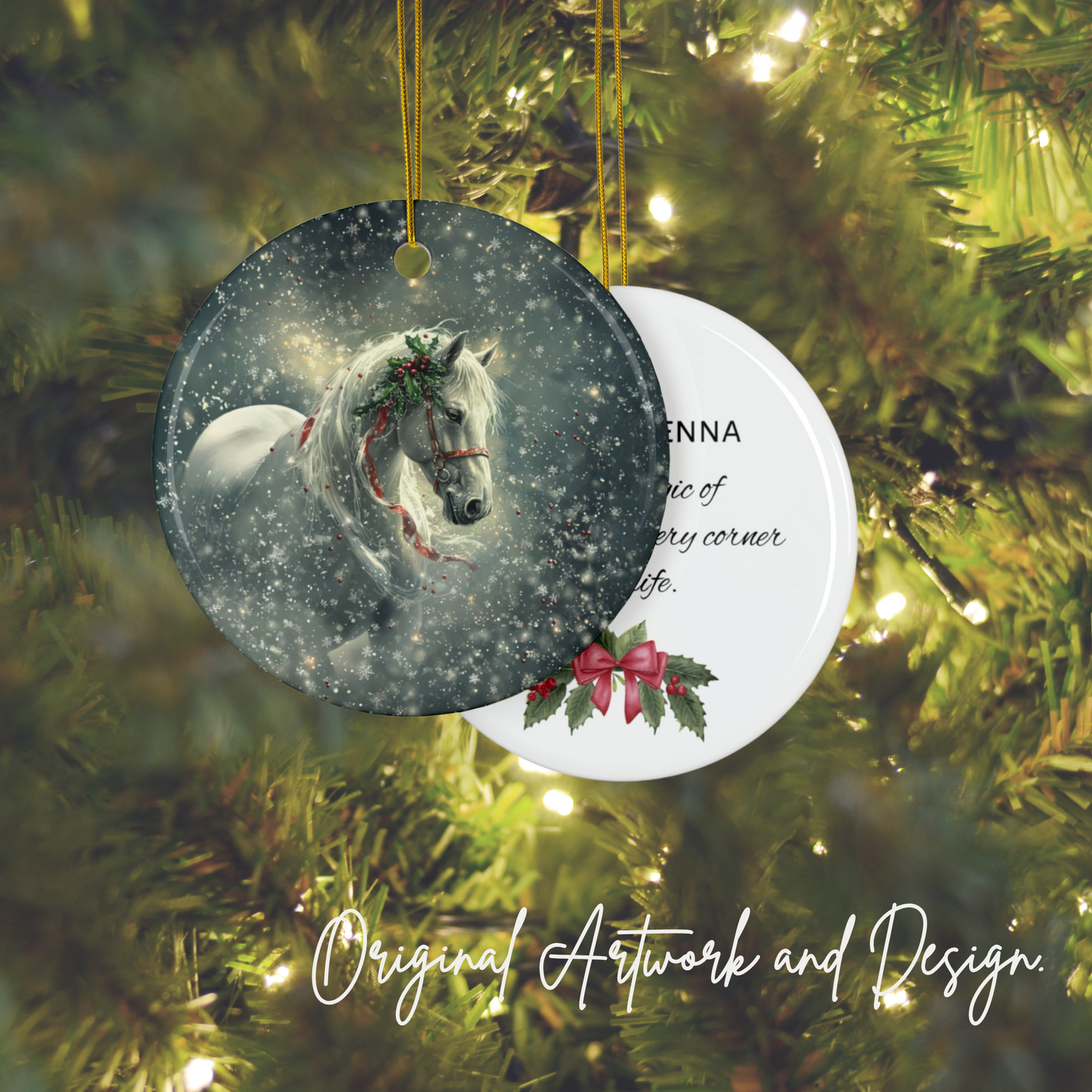 Magic Mare Personalized Horse Christmas Ornament