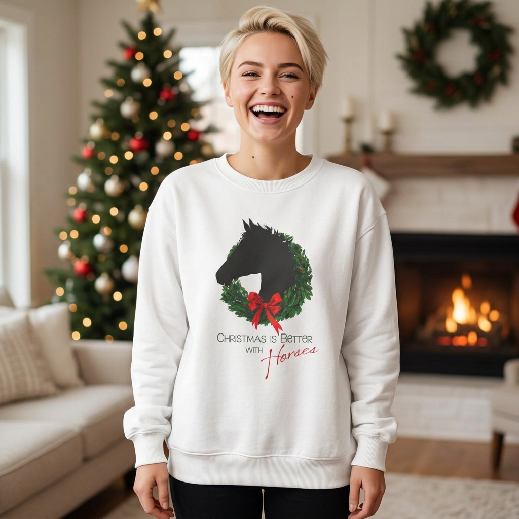 Christmas Is Better With Horses Sweatshirt – Horse Christmas Shirt