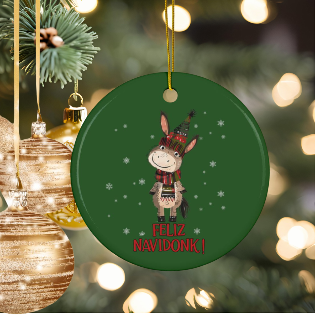 Whimsical Donkey Ornament Personalized - Christmas Ornament