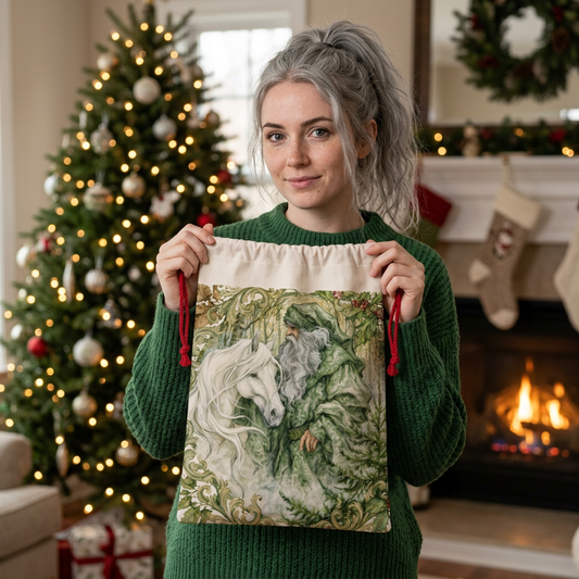 Personalized Father Christmas Horse Gift Bag – Large Santa Sack