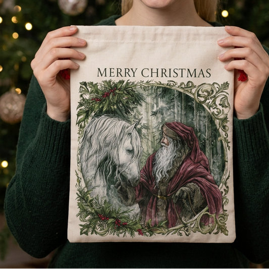 Personalized Red Father Christmas Horse Gift Bag – Large Santa Sack