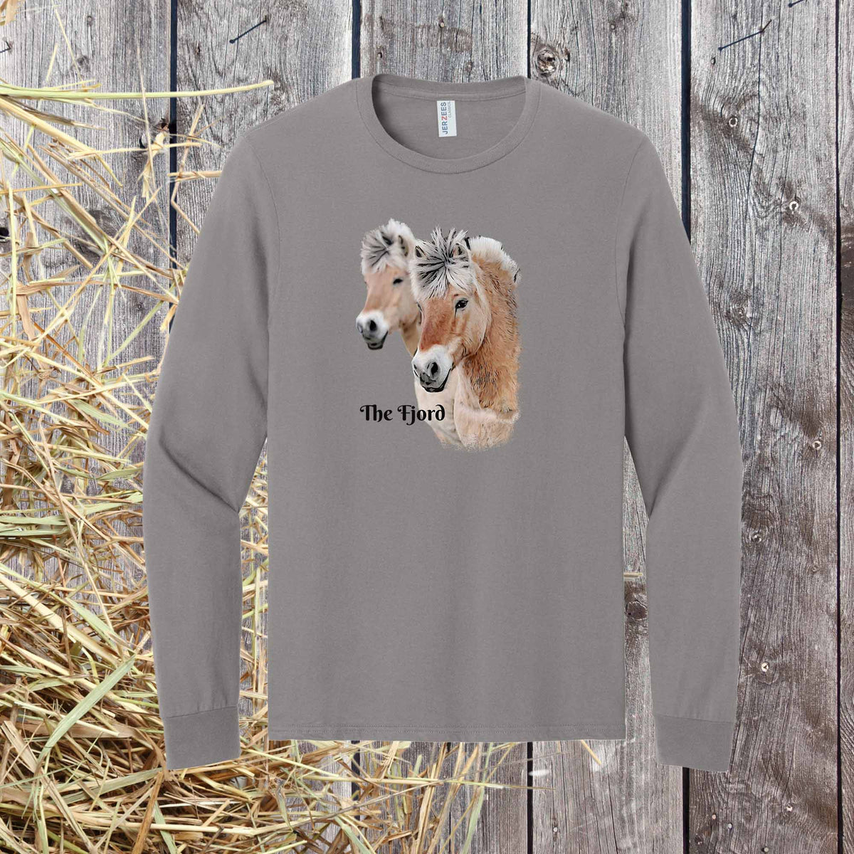 Fjord Horse Portrait Long Sleeve Shirt | Fjord Horses Illustration