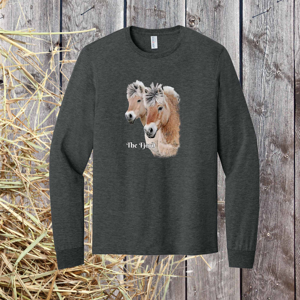 Fjord Horse Portrait Long Sleeve Shirt | Fjord Horses Illustration
