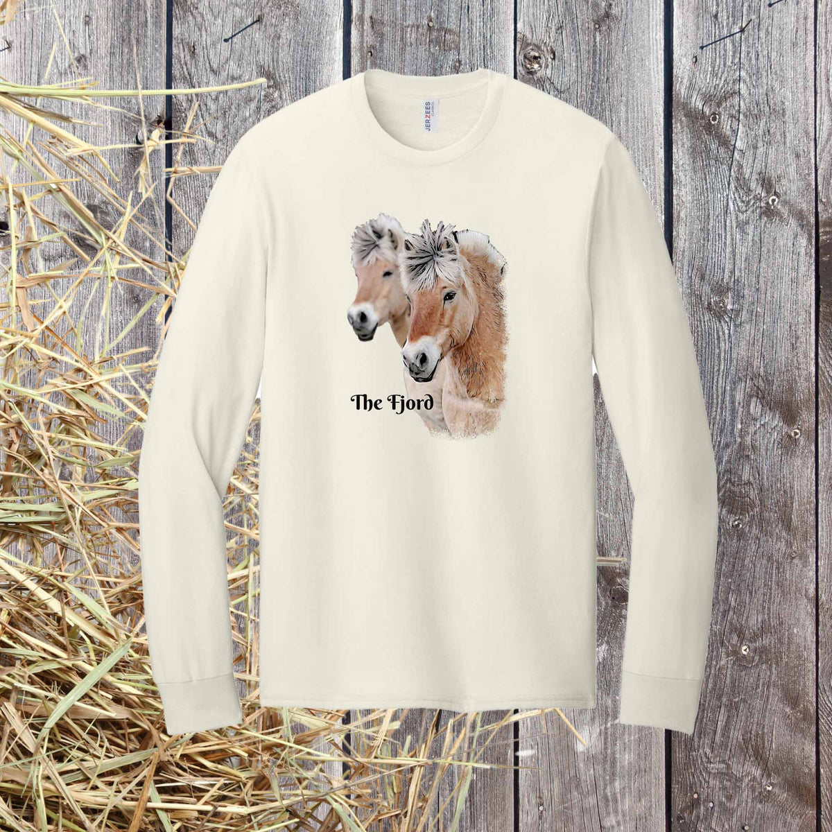 Fjord Horse Portrait Long Sleeve Shirt | Fjord Horses Illustration