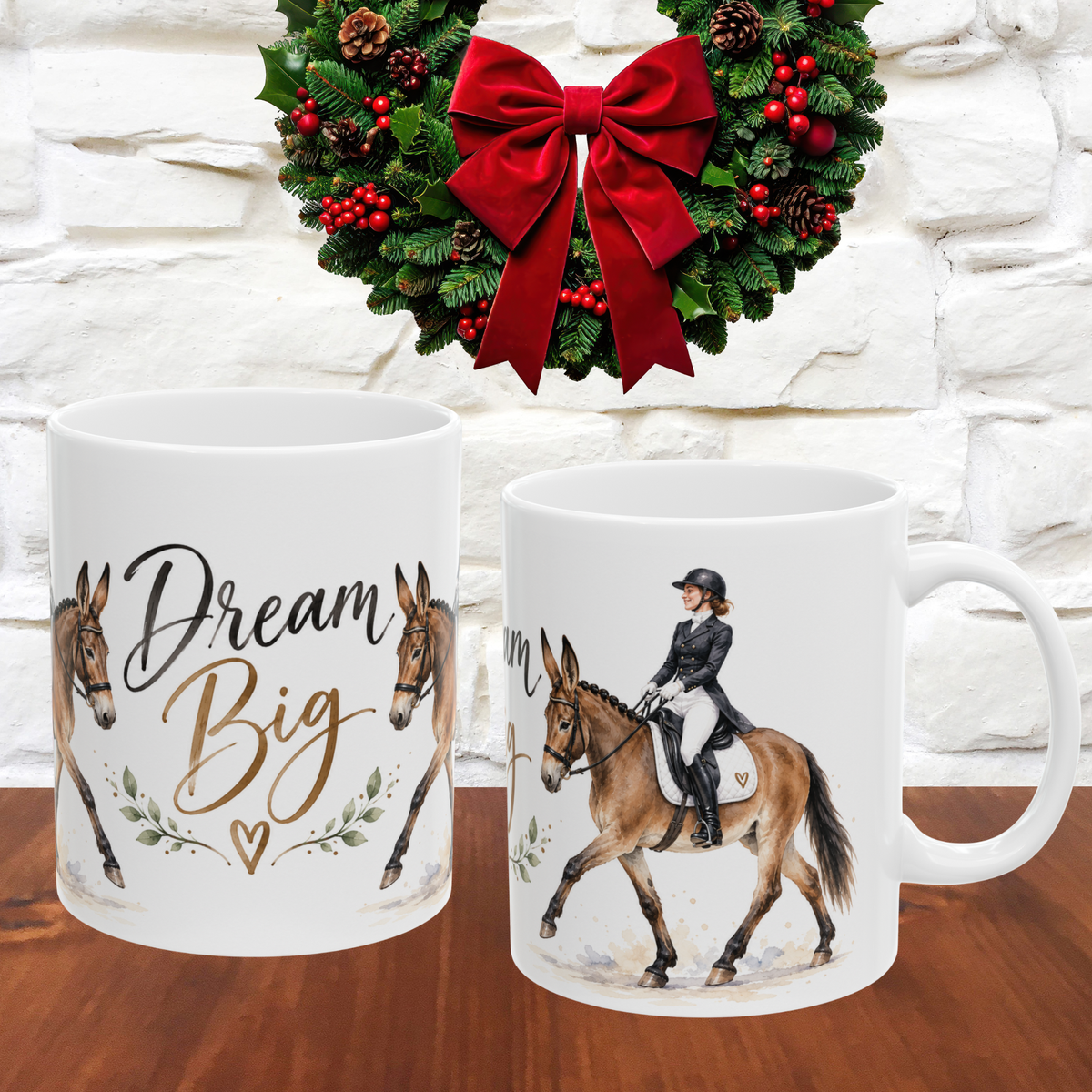 Dream Big Dressage Mule Mug – Equestrian Coffee Mug