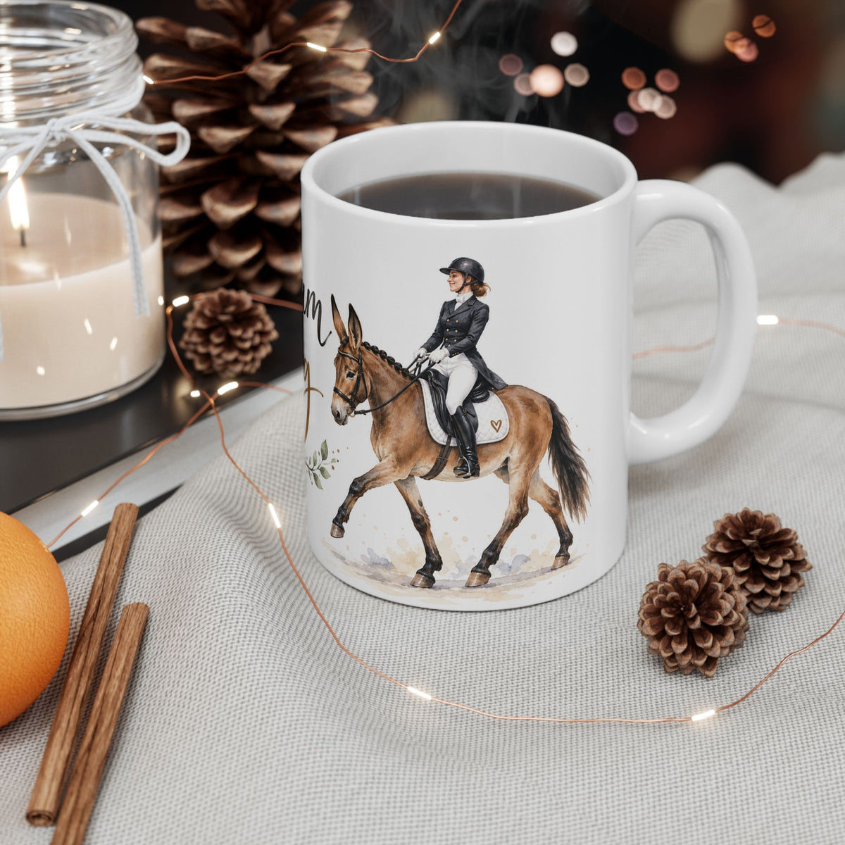 Dream Big Dressage Mule Mug – Equestrian Coffee Mug