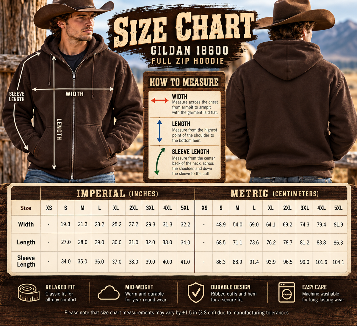 Back Off Rodeo Full Zip Hoodie –  Bull Rider Western Jacket