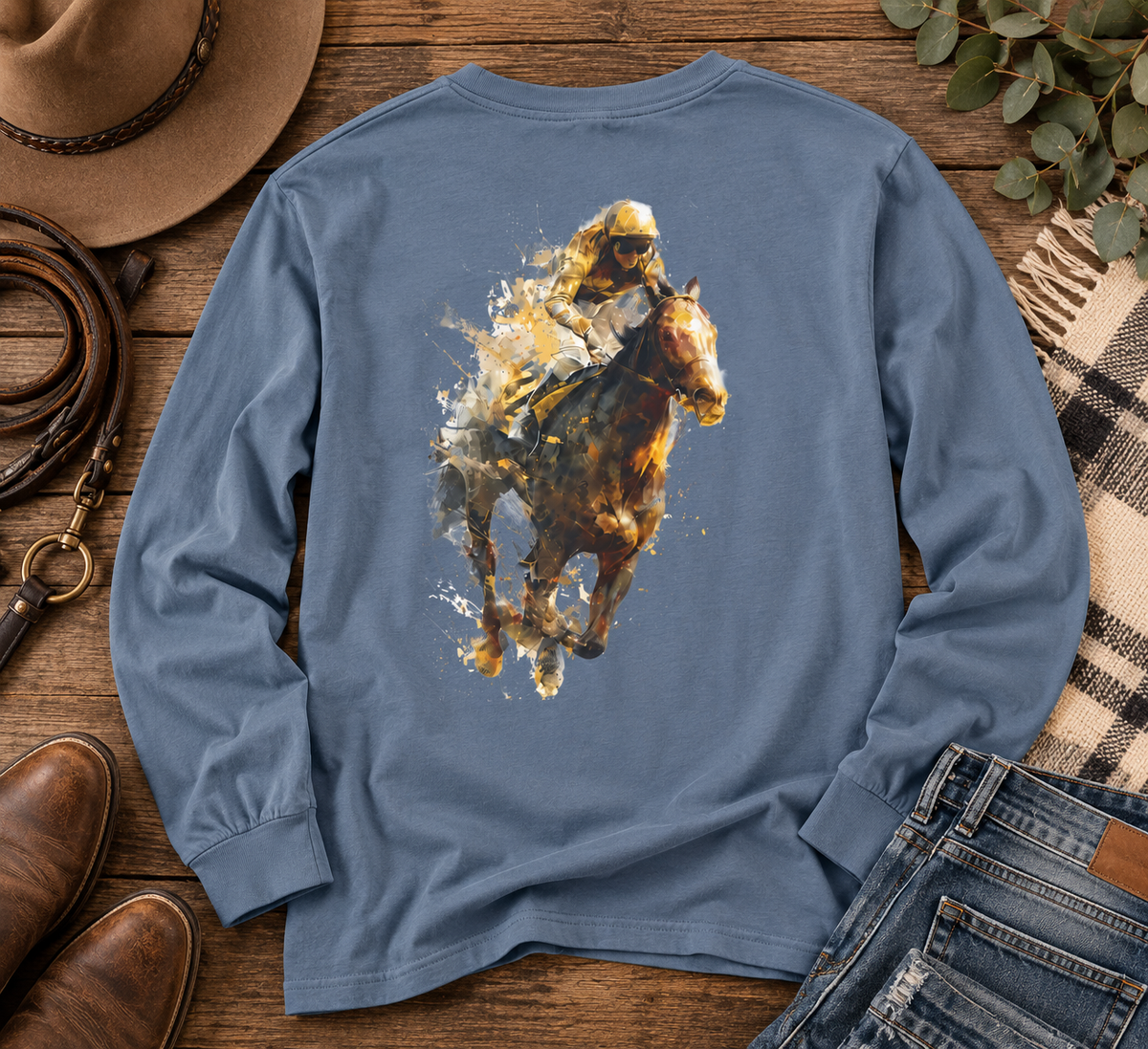 Horse Racing Long Sleeve Shirt | Thoroughbred Jockey Tee