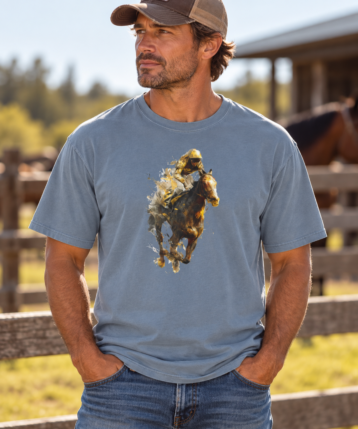 Race Day Horse Racing shirt |  Jockey running graphic, Lucky Shirt
