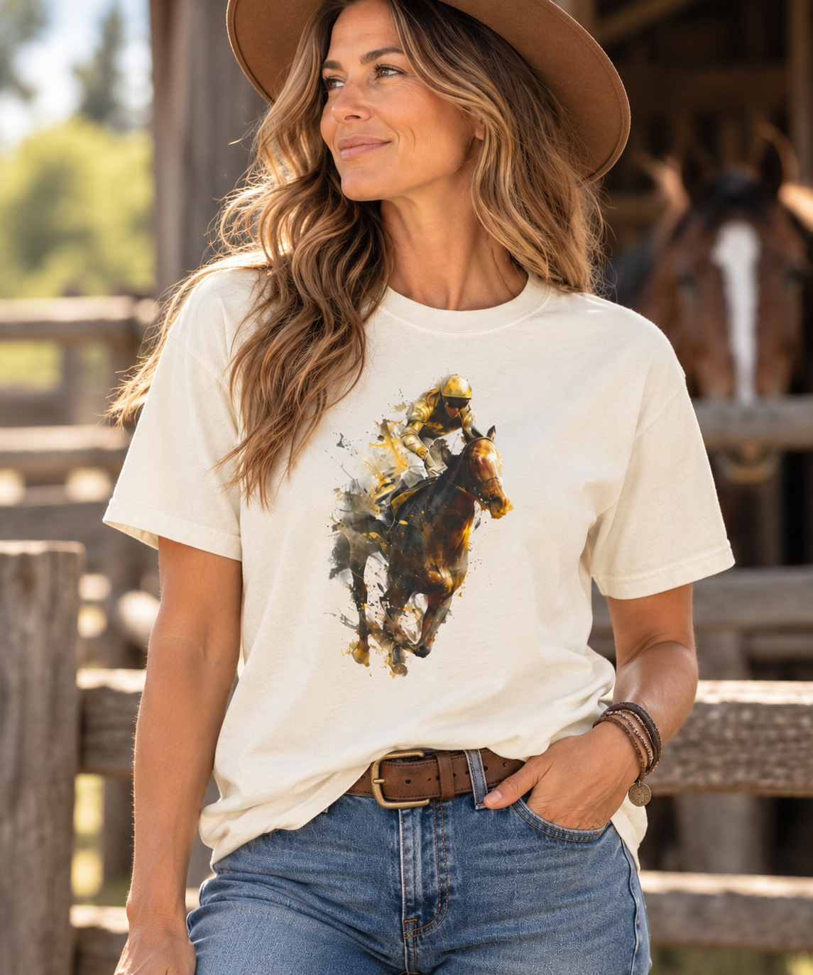 Race Day Horse Racing shirt |  Jockey running graphic, Lucky Shirt