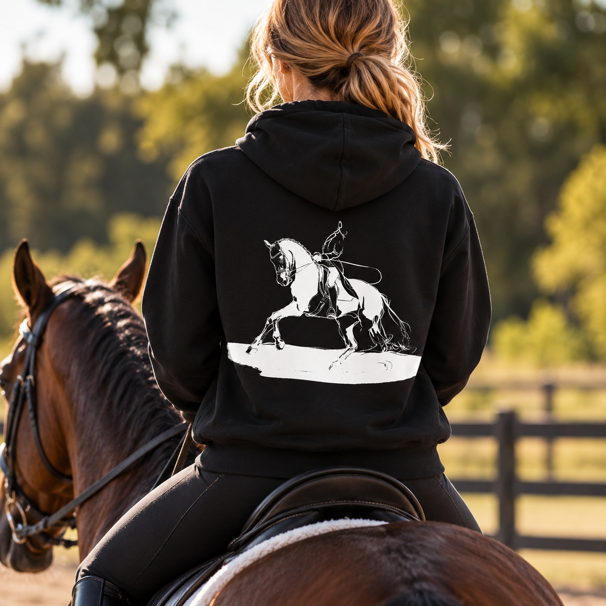Dressage Horse Traditional Hoodie | Equestrian Pullover Sweatshirt | Horse Art Hoodie | Rider or Trainer Gift