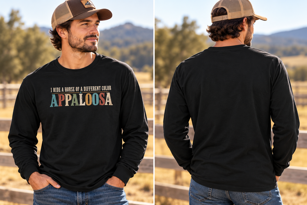 Appaloosa Horse Long Sleeve T-Shirt – Horse of a Different Color Comfort Colors Tee