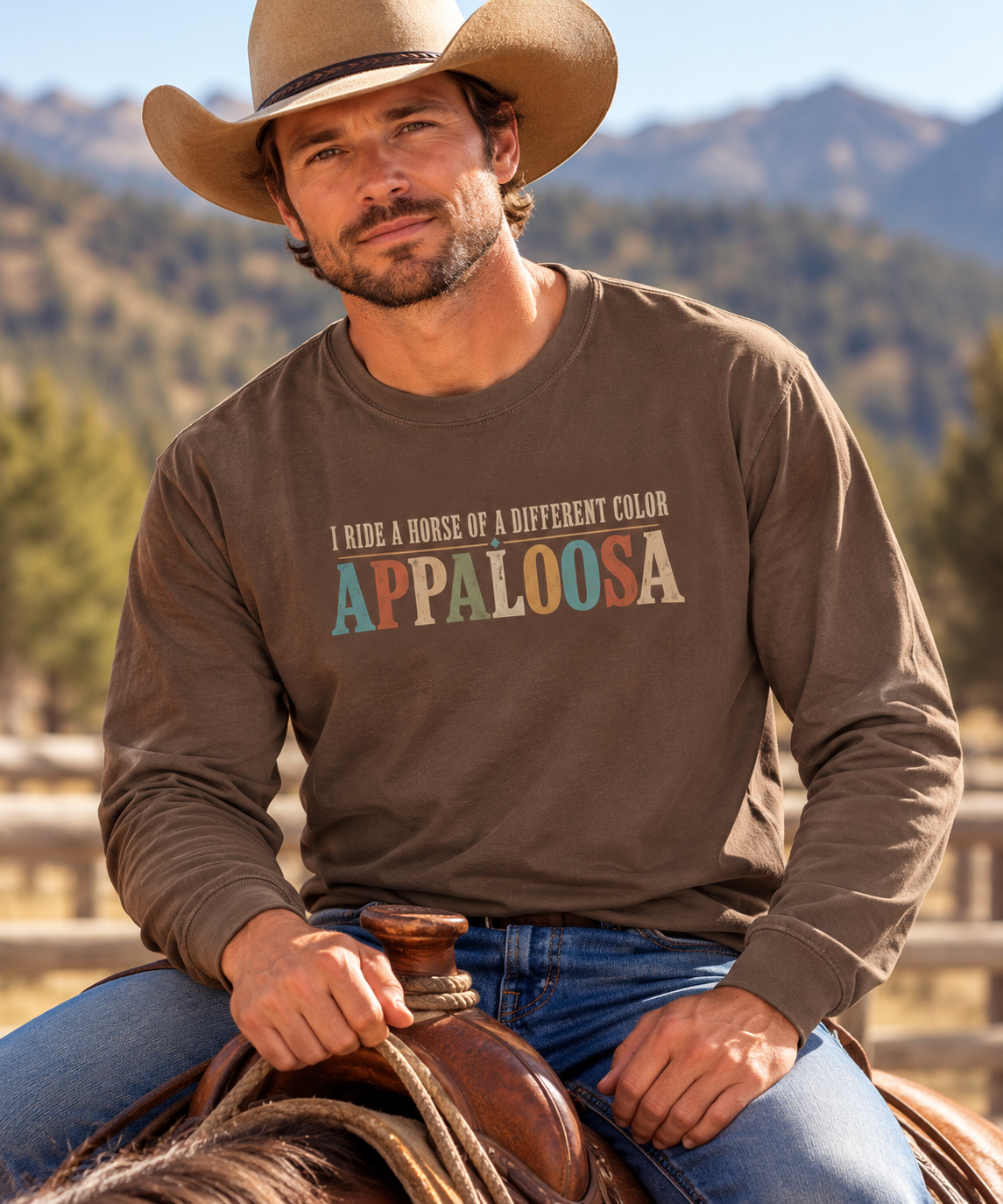 Appaloosa Horse Long Sleeve T-Shirt – Horse of a Different Color Comfort Colors Tee