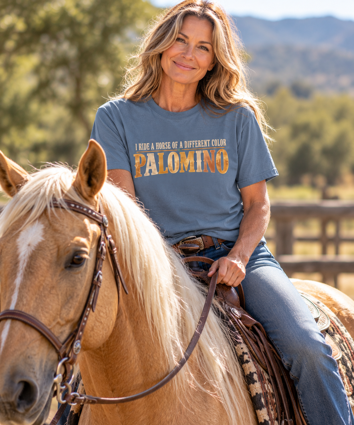 Palomino Horse T-Shirt – I Ride a Horse of a Different Color | Comfort Colors