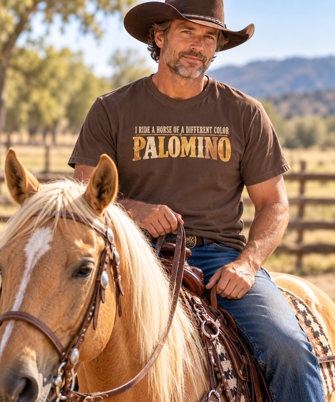 Palomino Horse T-Shirt – I Ride a Horse of a Different Color | Comfort Colors