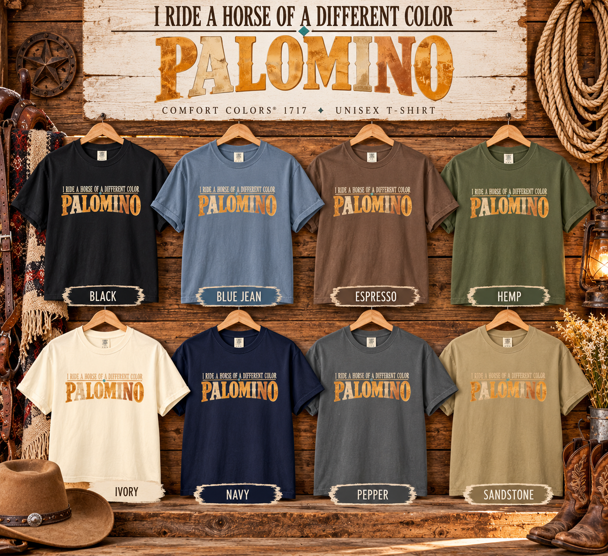 Palomino Horse T-Shirt – I Ride a Horse of a Different Color | Comfort Colors