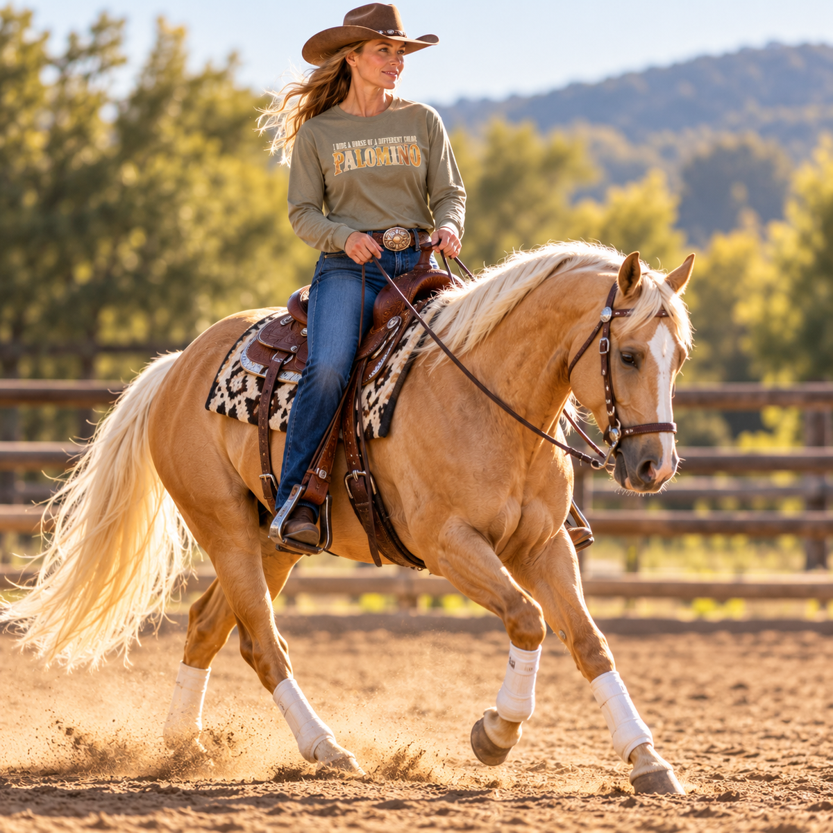 Palomino Horse Long Sleeve Shirt – I Ride a Horse of a Different Color | Comfort Colors