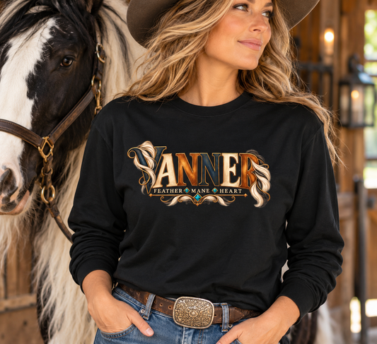Gypsy Vanner Horse Long Sleeve Tee - Feather, Mane & Heart Equestrian Shirt