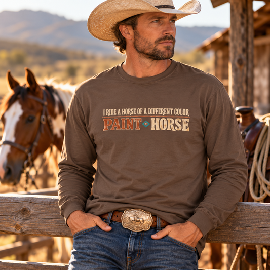 Paint Horse Long Sleeve Shirt, Comfort Colors Horse Tee, Western Equestrian Shirt, Paint Horse Gift