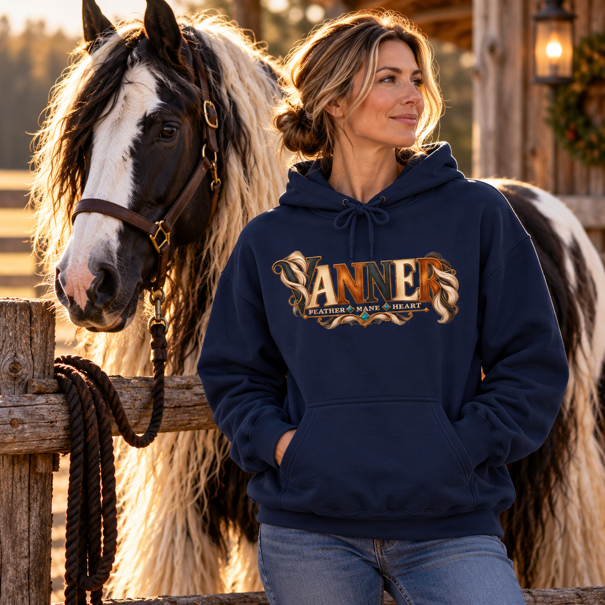Gypsy Vanner Horse Long Sleeve Tee – Feather, Mane & Heart Equestrian Shirt