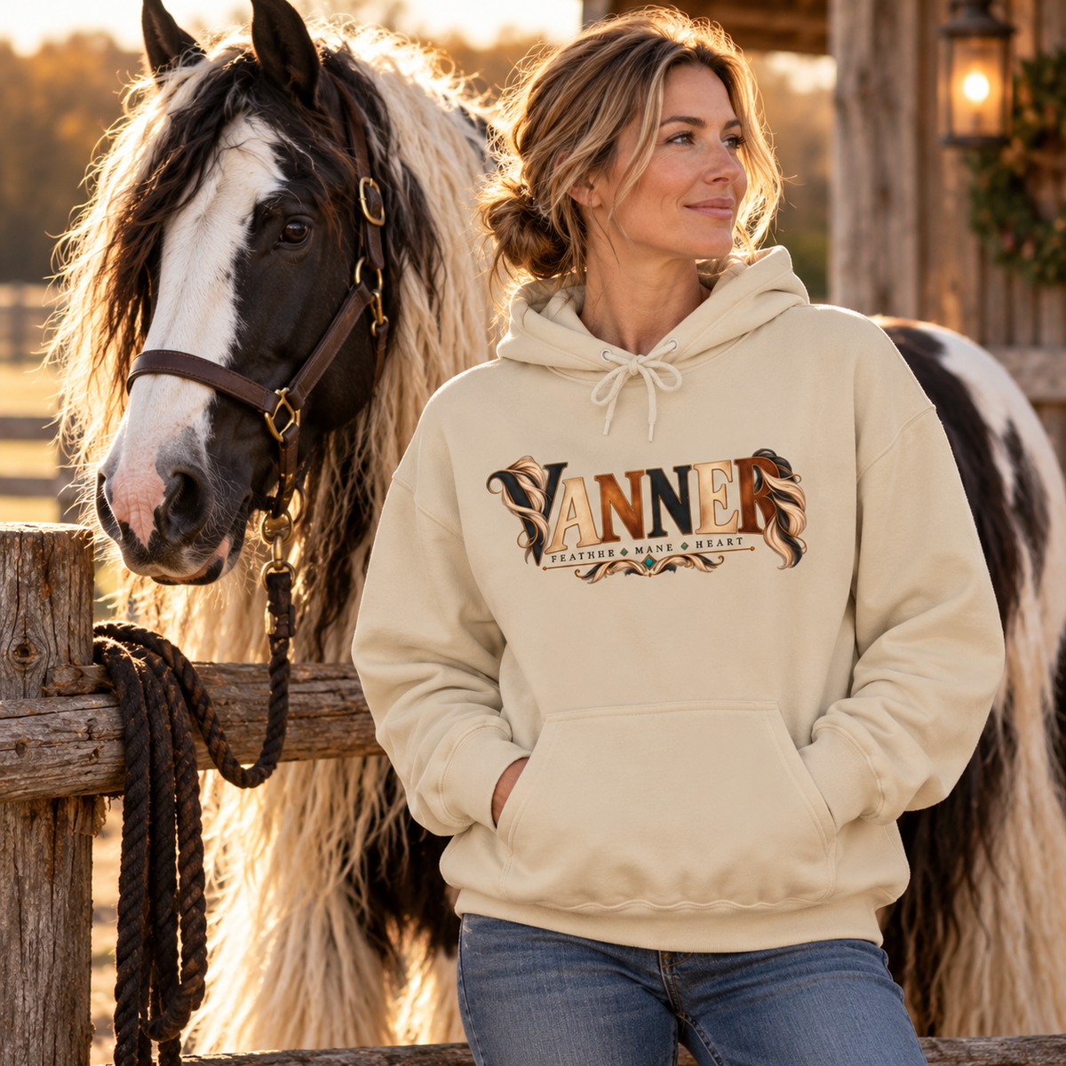 Gypsy Vanner Horse Long Sleeve Tee – Feather, Mane & Heart Equestrian Shirt