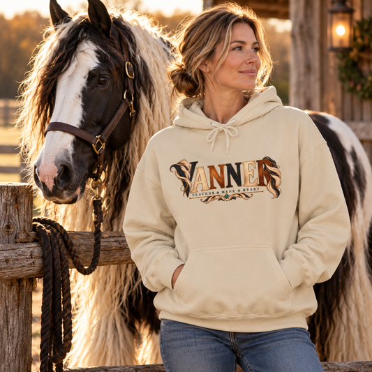 Gypsy Vanner Horse Long Sleeve Tee – Feather, Mane & Heart Equestrian Shirt