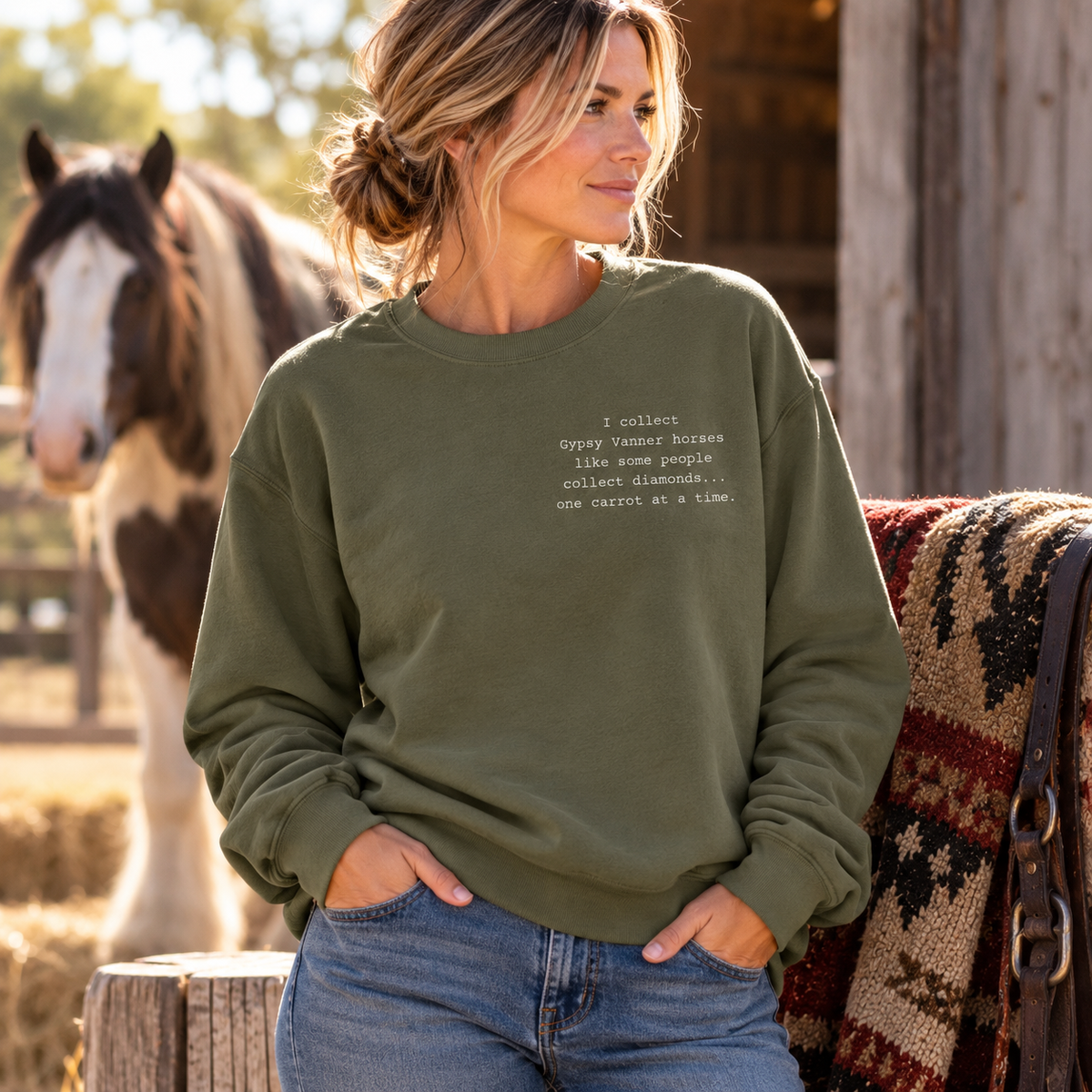 Gypsy Vanner Sweatshirt – Funny Horse Lover Crewneck