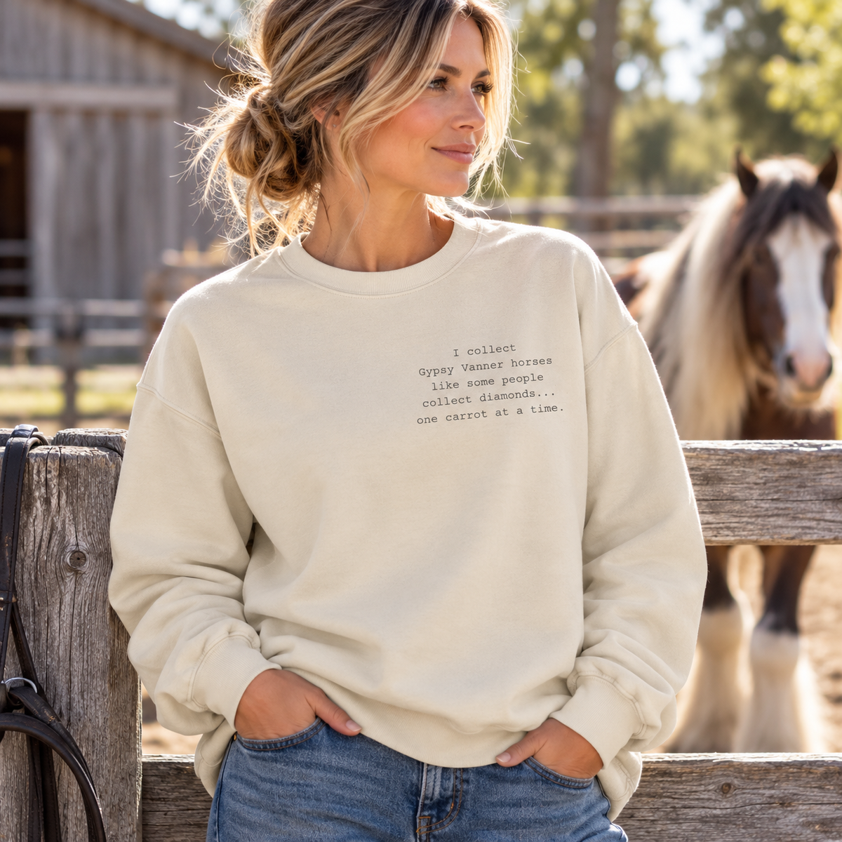 Gypsy Vanner Sweatshirt – Funny Horse Lover Crewneck