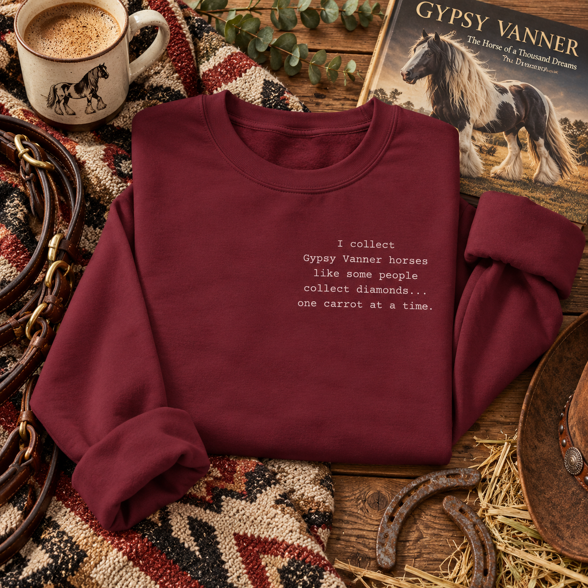 Gypsy Vanner Sweatshirt – Funny Horse Lover Crewneck