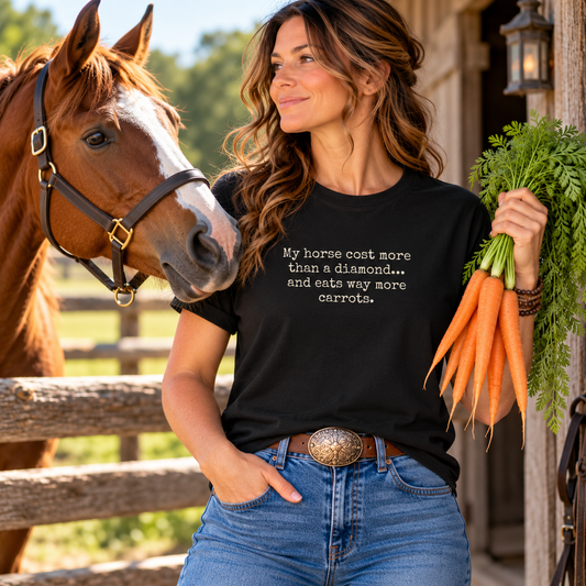 Horse Humor T-Shirt – My Horse Costs More Than a Diamond