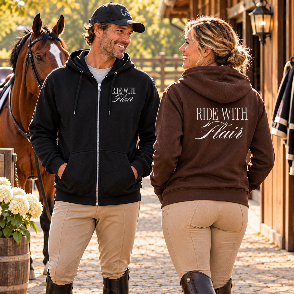 Ride With Flair Full-Zip Horse Hoodie – Equestrian Sweatshirt